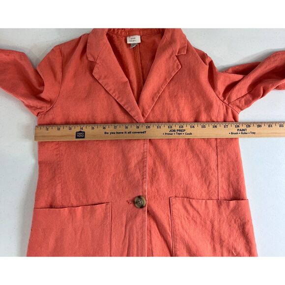 A New Day Women's Blazer Jacket Linen Blend Orange Button Closure Size XS - Picture 6 of 9